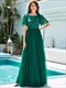 Maxi Long Wholesale Evening Dresses Print Sequin With Cap Sleeve