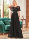 Maxi Long Wholesale Evening Dresses Print Sequin With Cap Sleeve