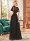 Maxi Long Wholesale Evening Dresses Print Sequin With Cap Sleeve