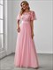 Maxi Long Wholesale Evening Dresses Print Sequin With Cap Sleeve