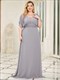 Plus Size Großhandel Abend Partykleid A-Linie Empire Taille Chiffon