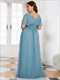 Plus Size Großhandel Abend Partykleid A-Linie Empire Taille Chiffon