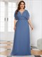 Plus Size Großhandel Abend Partykleid A-Linie Empire Taille Chiffon
