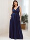 Double V Neck Maxi Long Plus Size Evening Dresses For Party