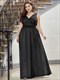 Double V Neck Maxi Long Plus Size Evening Dresses For Party