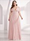 Plus Size Double V Neck Lace Evening Dresses With Ruffle Sleeves