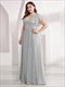 Plus Size Double V Neck Lace Evening Dresses With Ruffle Sleeves