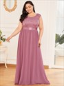 Robes de demoiselle d'honneur mode de gros grande taille en dentelle