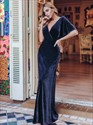 Vestidos de fiesta venta al por mayor para mujer elegantes doble escote V terciopelo