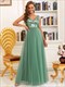 Pailletten Ärmelloses Abendkleid Großhandel Hohe Taille Tüll
