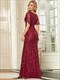 Fishtail Wholesale Party Dress Gorgeous V Neck Leaf-Sequined