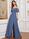 Bridesmaid Dress Wholesale High Split Chiffon With Spaghetti Straps
