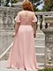 Wholesale Chiffon Bridesmaid Dress Plain Solid Color Plus Size
