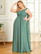 Long Evening Dresses One Shoulder Chiffon Ruffles Plus Size