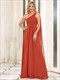 Ruffles Long Evening Dresses For Wholesale One Shoulder Pretty Chiffon