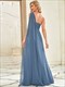 Ruffles Long Evening Dresses For Wholesale One Shoulder Pretty Chiffon