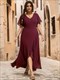Wholesale Bridesmaid Dresses Neck High Low Ruffles Chiffon Plus V
