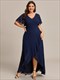 Wholesale Bridesmaid Dresses Neck High Low Ruffles Chiffon Plus V