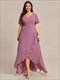 Wholesale Bridesmaid Dresses Neck High Low Ruffles Chiffon Plus V