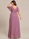 Wholesale Bridesmaid Dresses Neck High Low Ruffles Chiffon Plus V