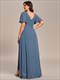 Wholesale Bridesmaid Dresses Neck High Low Ruffles Chiffon Plus V