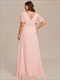 Wholesale Bridesmaid Dresses Neck High Low Ruffles Chiffon Plus V