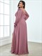 Plus Size Long Lantern Sleeves A Line V Neck Wholesale Bridesmaid Dresses