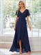 Wholesale Brautjungfernkleid V Neck High Low Ruffles Chiffon