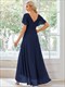 Wholesale Brautjungfernkleid V Neck High Low Ruffles Chiffon