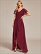 Wholesale Brautjungfernkleid V Neck High Low Ruffles Chiffon