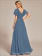 Wholesale Brautjungfernkleid V Neck High Low Ruffles Chiffon