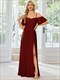 Evening Dresses Off Shoulder Floor Length A Line Sleeveless Wholesale Knitted