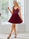 Chiffon Wholesale Cocktail Dresses Spaghetti Straps Mini Sequin