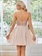 Chiffon Wholesale Cocktail Dresses Spaghetti Straps Mini Sequin