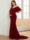 Pleated Wholesale Maternity Dress Off Shoulder Mermaid