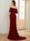 Pleated Wholesale Maternity Dress Off Shoulder Mermaid