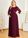 A-Line Floor-Length Wholesale Maternity Dresses Round Neck Plus Size