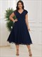 Plus Deep V Neck Cover Sleeves A Line Knee Length Wholesale Evening Dresses