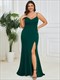 Plus Sleeveless Fishtail Deep V Neck Wholesale Evening Dresses