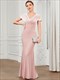 Deep V Neck A Line Wholesale Evening Dresses With Short Sleeves
