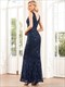 Shiny Deep V Neck Sleeveless Fishtail Wholesale Evening Dresses