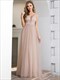 Wholesale Bridesmaid Dresses Fashion With Floral Appliques V Neckline A-Line Tulle