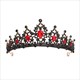 Barocke Braut Diamant Haarreif bunter Juwel Kristall Hochzeit Halloween Tanz Krone