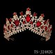 Kopfschmuck Tiara Stein Halloween Party Ball Performance Geburtstag Weihnachten Corona Krone Grün und Rot
