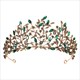 Baroque Wedding Tiaras And Royal Crowns Zircon Bridal Hair Jewelry Headpieces Cosplay Princess Queen Halloween Green Crown