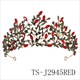 Baroque Wedding Tiaras And Royal Crowns Zircon Bridal Hair Jewelry Headpieces Cosplay Princess Queen Halloween Green Crown