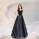 Plus Size Black Prom Dress Starry Sky Evening Gown