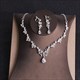 Rhinestone Crystal Gold Color Tiara Crown Earrings Necklace Wedding Bride Luxury Jewelry Set