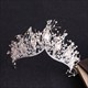 Rhinestone Crystal Gold Color Tiara Crown Earrings Necklace Wedding Bride Luxury Jewelry Set
