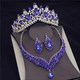 Sparkling Rhinestone Crystal Tiara And Bridal Jewelry Set - Pink